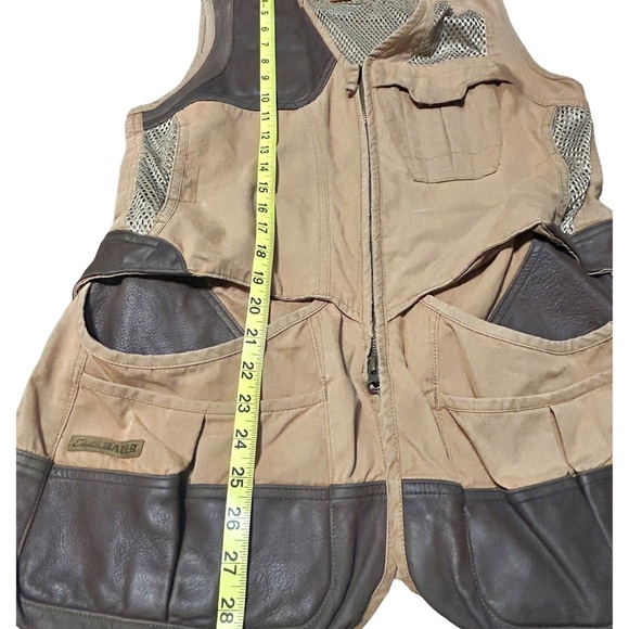Vintage RARE Eddie Bauer Sport Shooting Vest Mesh Back Leather Trim Utility - Picture 5 of 16